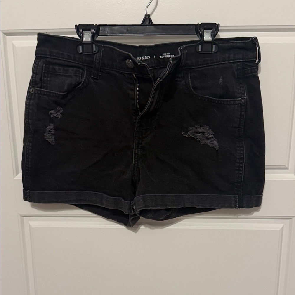 Old Navy Black Distressed Jean Shorts